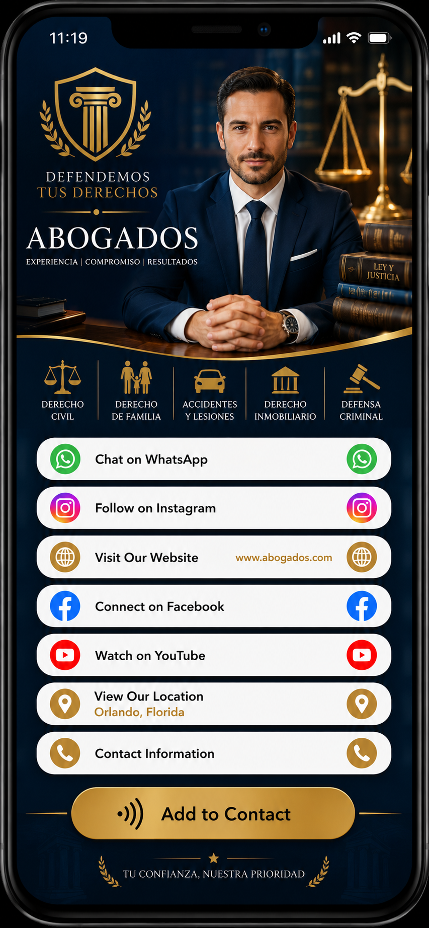 Tarjeta digital Abogados